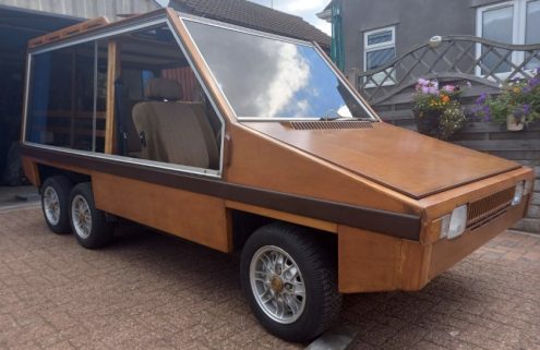 A one-of-a-kind wooden car heads to auction in Bath