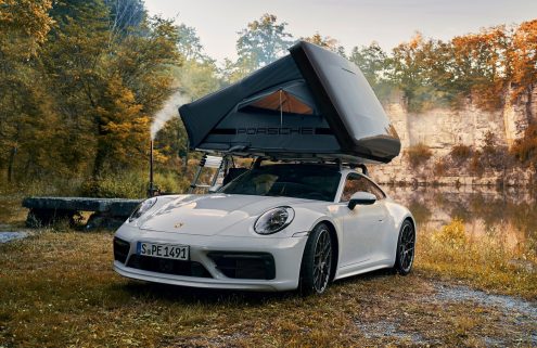 Porsche’s new camping accessory turns its cars into tents